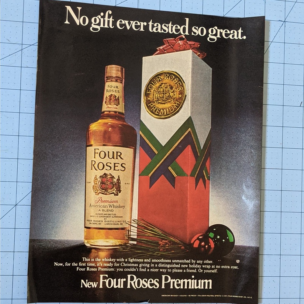 Vintage Print Ad 1971 Four Roses Whiskey